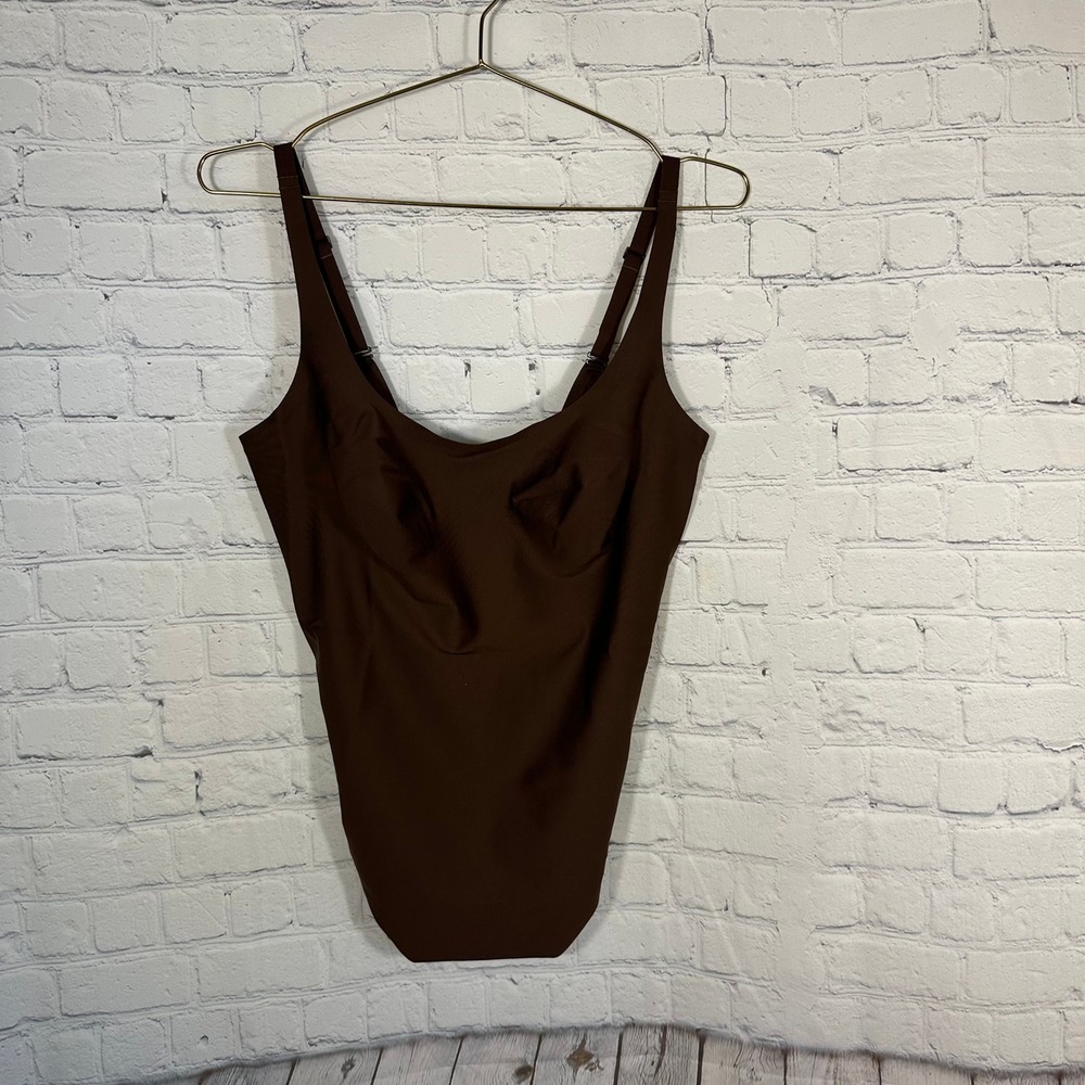 NEW SKIMS Body Scoop Low Back‎ Thong Bodysuit Cocoa Brown BD-THG-11443W Size 2X